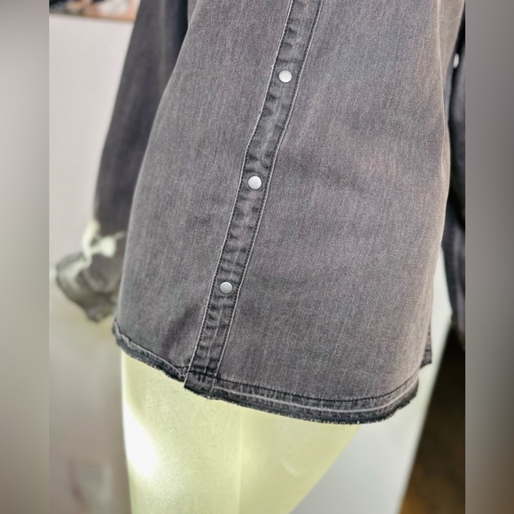 All Saints Men’s Flaxton Washed Denim Long Sleeve Button Down Top. Size Small - Picture 6 of 15